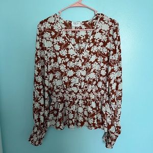 Sienna Sky Brown Floral Blouse